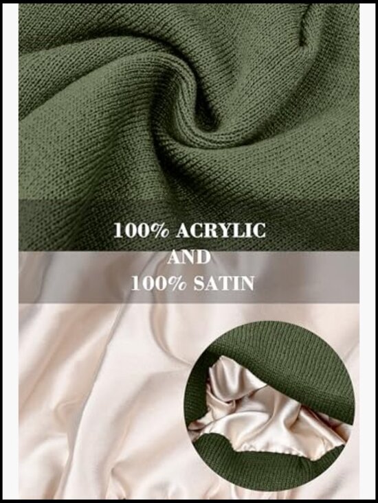 8 Pack Satin Lined Beanies, Soft Silk Lined Beanie, Warm Cuffed Hats Unisex main image 4